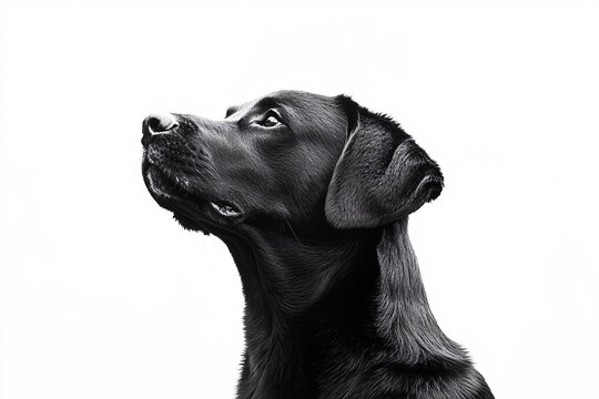 Content Labrador Retriever Isolated Against a White Canvas