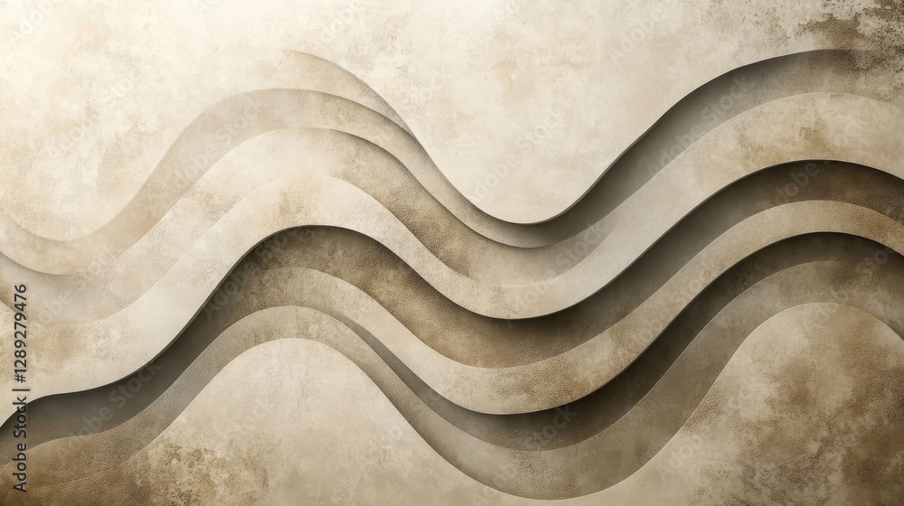 Poster abstract waves representing texture and color combinations and layers
