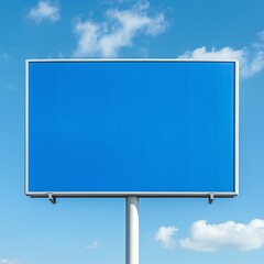 Obraz premium A blank billboard on a clear blue sky day, ready for advertisement or promotion.
