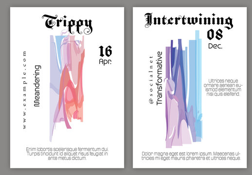 Flyer A4 with Abstract Shuttered Glass Shape Simple on White Background