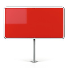 A simple and striking red blank sign on a metal pole, perfect for customization.
