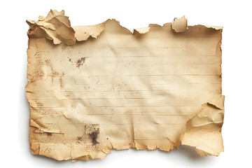 Old, torn parchment paper with a weathered look, perfect for vintage-themed projects.