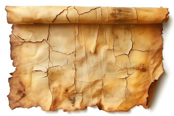 Fototapeta premium Aged parchment paper with a cracked texture, evoking a sense of history and antiquity.