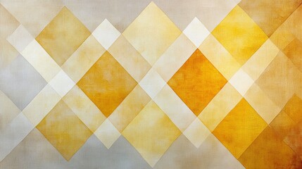 Fototapeta premium Yellow and White Geometric Diamond Pattern on Textured Background