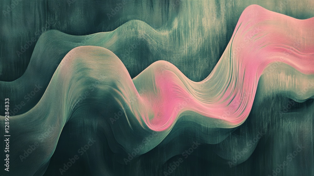 Poster soft flowing waves of color create an abstract art piece