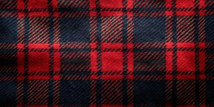 Red and black lumberjack flannel shirt fabric showing checkered pattern