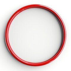 A vibrant red circular frame against a clean white background, adding a contemporary touch to any space.