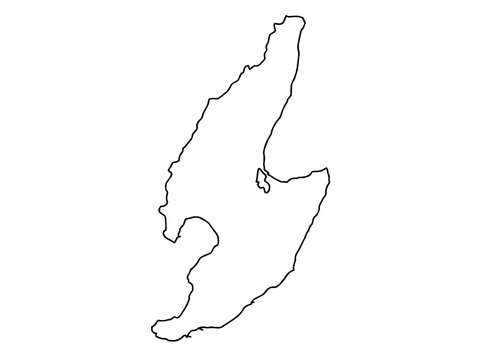 少しゆるい白い佐渡島地図 新潟県 東日本