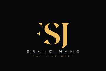 FSJ abstract letter logo design. This logo is designed by three abstract letters.
