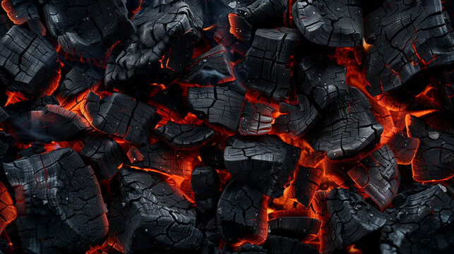 hot coals burning in the fireplace