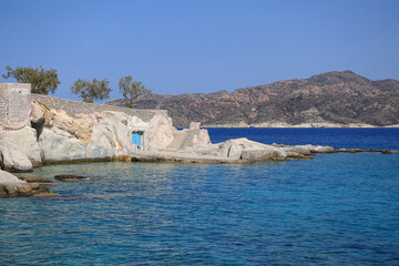 Picturesque seaside area and bay of Goupa - Karra with colourful boat houses a perfect place to...
