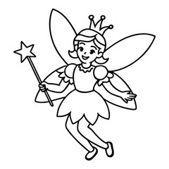  outline-of-a-Christmas-fairy--wand-and-wings--color 