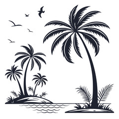 silhouette of palm trees