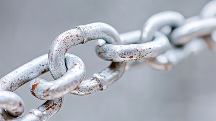 Fototapeta premium Close-up Rusty Chain Links Outdoors