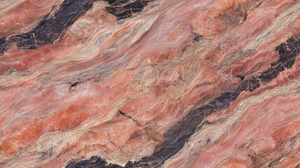 Rosewood granite seamless pattern background with natural swirling veins