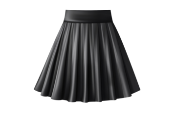 Short black realistic pleated black skirt.