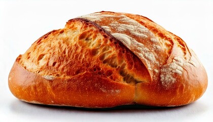 Fresh baked bread. Loaf of bread. Bread isolated on white background. Handmade bread.