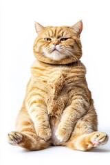 Obraz premium British Shorthair Cat Posing Gracefully on White Background