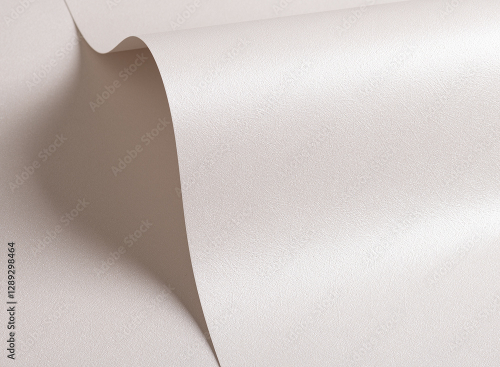 Leinwandbilder Ivory, off-white, and beige paper with fine texture and subtle grain. Layered, abstract design with a smooth, pearlescent finish. Glossy, metallic sheen and shimmering gradient effect create a modern,