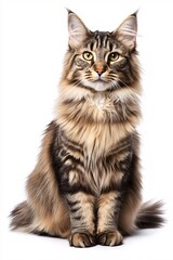 Portrait of a Regal Maine Coon Cat with Fluffy Coat