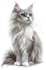 Majestic Persian feline with soft, voluminous coat in studio setting