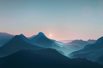 Abstract swirling patterns and soft mountain silhouettes combine in a breathtaking landscape, evoking serenity and mysticism. Perfect for artistic, nature-inspired backgrounds or designs.

