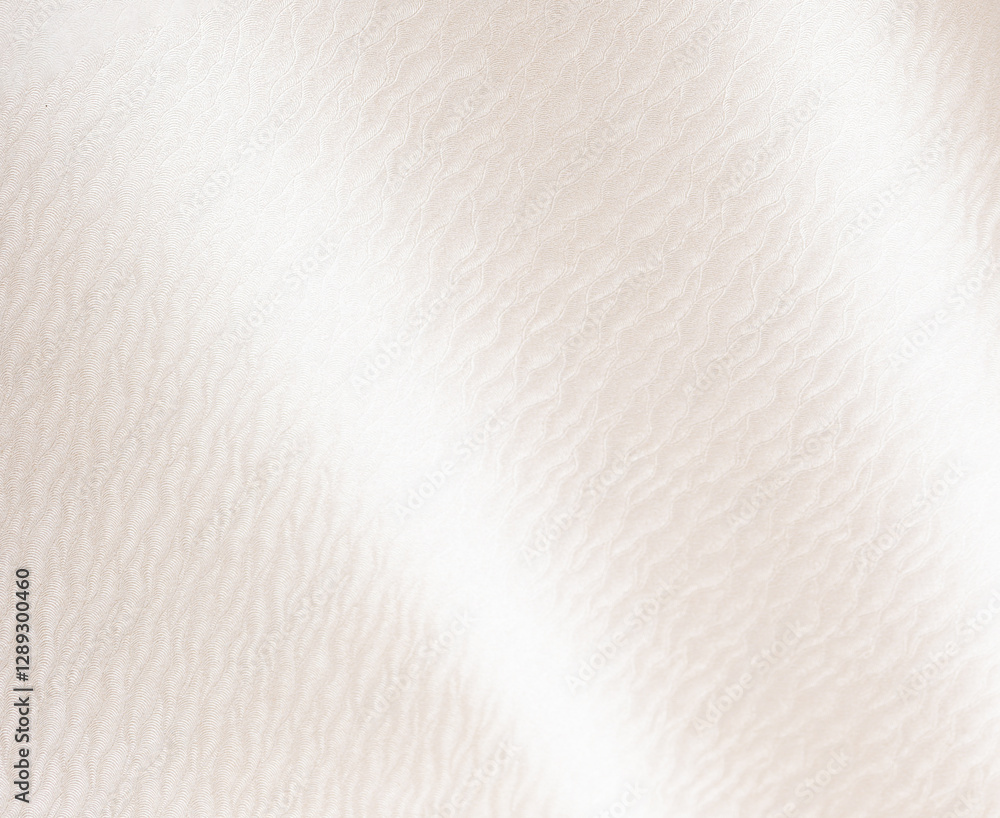 Poster off-white and beige paper with a soft, embossed wave pattern and reflective, pearlescent finish. shi