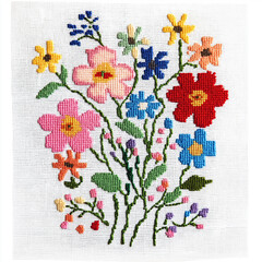 Cross-stitch fabric Isolated on white Background