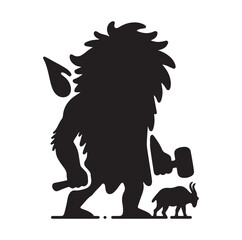 Caveman silhouette vector illustration