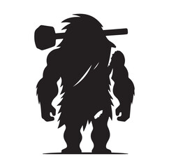 Caveman silhouette vector illustration