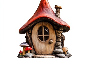 Figurine of a gnome house isolated on a white background