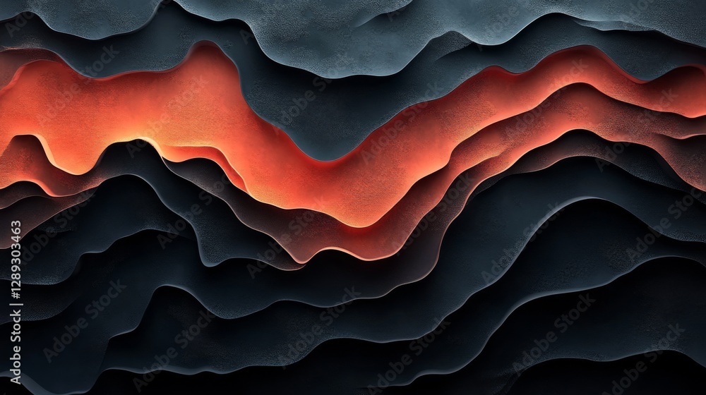 Poster abstract colorful mountain design with a gradient color palette display
