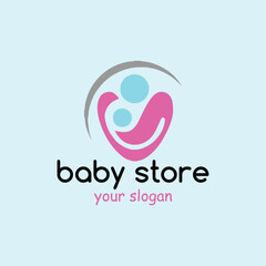 baby care store logo design vector