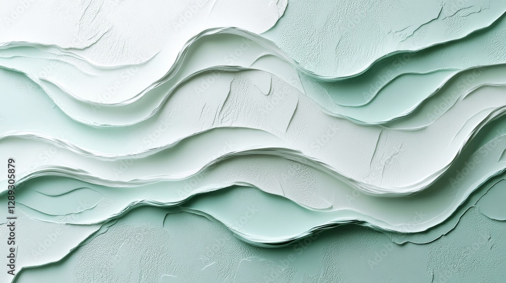 Aufkleber textured layers of white and green create a smooth wave pattern