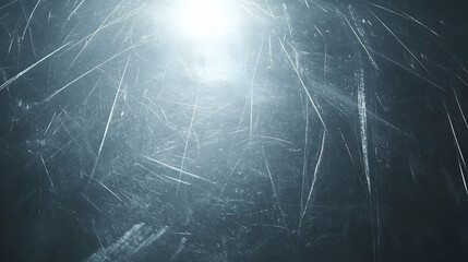 Scratched Ice Surface, Bright Light, Winter Background, Abstract Texture