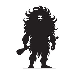 Caveman silhouette vector illustration