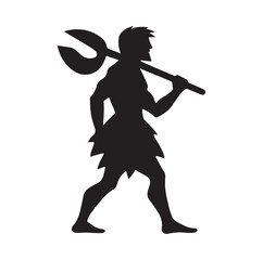 Caveman silhouette vector illustration