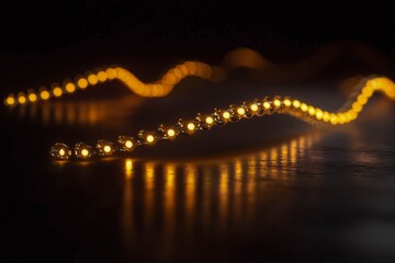 DNA strand glowing in dark, empty background.