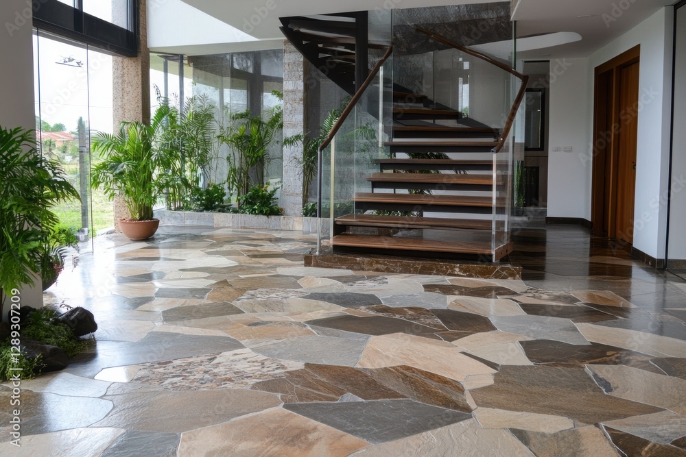 Poster stone tiles with clear patterns and texture.