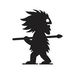 Caveman silhouette vector illustration