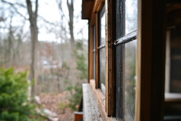 Installation and assembly of new window frames with hardware and seals.