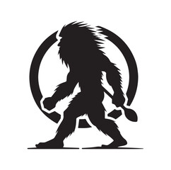 Caveman silhouette vector illustration