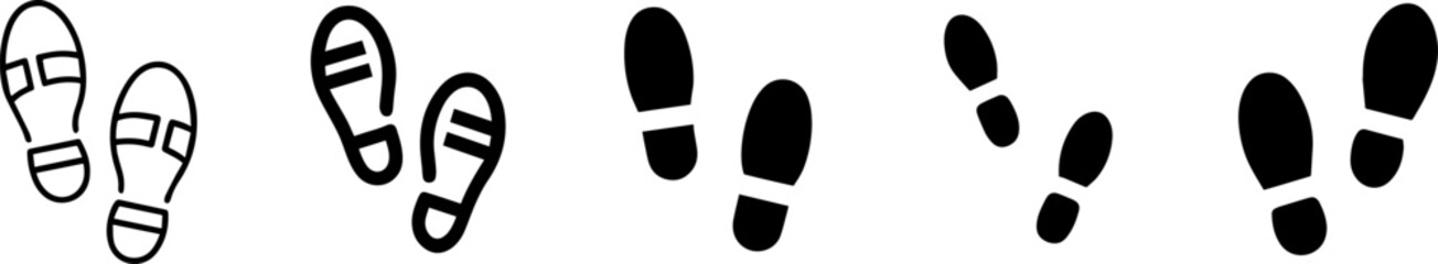 Set of silhouette art of Footprints vector illustration