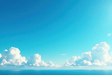 A few wispy clouds drift lazily across the cerulean sky, lazy, peaceful,