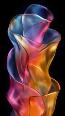 Naklejka premium Colorful Abstract Swirl Design with Gradient Fluid Waves in Motion