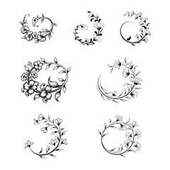 Elegant Flowing Floral Swirl Group Design