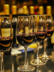 Young wine tasting red and white wine