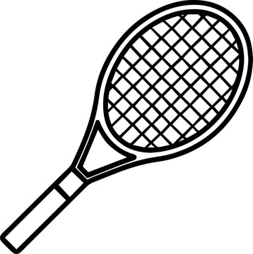 recommend clip art: Line art of tennis racket vector illustration