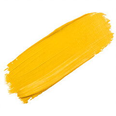 yellow paint stroke on transparent background