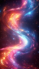 Obraz premium Colorful Cosmic Swirl of Light and Energy in Deep Space Background